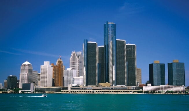 Downtown Detroit by the River